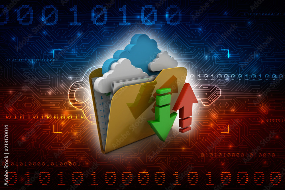 Poster 3d rendering cloud archive