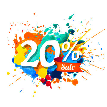 20 percents sale. Splash paint