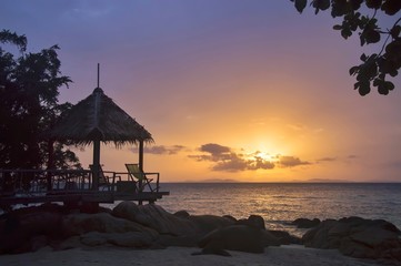 View of the pavilion with dramatic sky