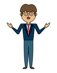 cartoon businessman icon