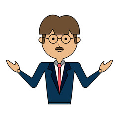 cartoon businessman icon
