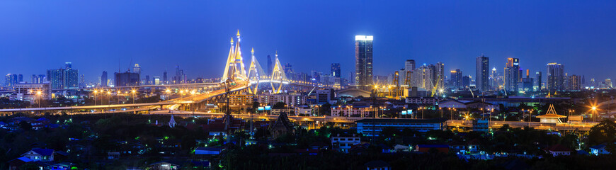 bangkok city at twilight.