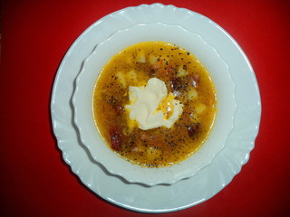 fresh cabbage soup with mayonnaise
