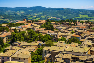 Fototapeta na wymiar Orvieto, Italy - Panoramic view of Orvieto old town and Umbria region