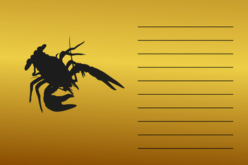 emblem, silhouette of a river sea cancer. With space for text.