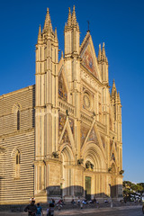 Fototapeta na wymiar Orvieto, Italy - Duomo di Orvieto cathedral at Piazza Duomo square in old time historic quarter