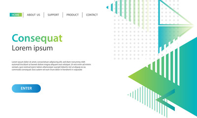 Obraz premium Website template design and landing page geometric shapes background. Vector illustration for apps development, mobile, ui template.