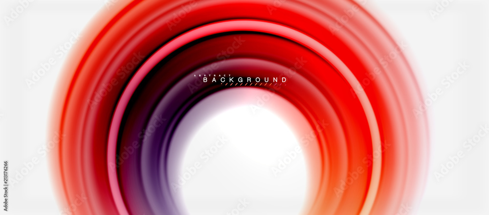 Aufkleber rainbow fluid color line abstract background - swirl and circles, twisted liquid colours design, col
