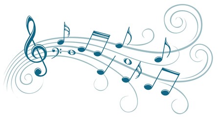 Naklejka premium Symbol with music notes. 