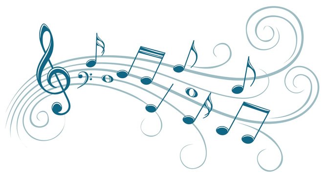 Symbol with music notes. 