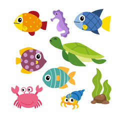 marine life vector collection design
