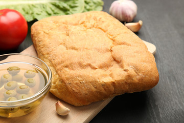 Ingredients for cooking bruschetta