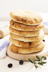 Puccia salentina- traditional Italian flatbread, Puglia.