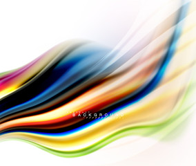 Fluid liquid mixing colors concept on light grey background, wave and swirl curve flow line, trendy abstract layout template for business presentation, app wallpaper banner, poster or wallpaper