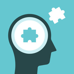 Head silhouette, missing piece