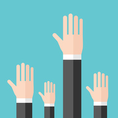 Raised hands, voting, question