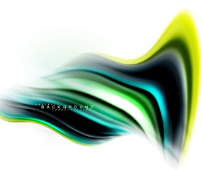 Fluid liquid mixing colors concept on light grey background, wave and swirl curve flow line, trendy abstract layout template for business presentation, app wallpaper banner, poster or wallpaper