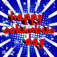 Vector illustrated banner or poster for Colombus Day holiday.
