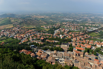 Fototapeta na wymiar Panorama of the city of San Marino.
