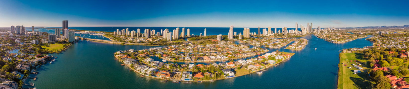 Aerial image of Surfers Paradise and Southport on the Gold Coast