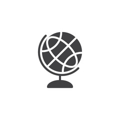Globe vector icon. filled flat sign for mobile concept and web design. Earth simple solid icon. Geography Symbol, logo illustration. Pixel perfect vector graphics