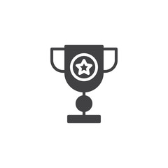Trophy cup vector icon. filled flat sign for mobile concept and web design. Cup with star simple solid icon. Award symbol, logo illustration. Pixel perfect vector graphics