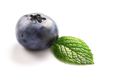 Blueberries on white background