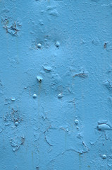 青色にペイントした鉄板