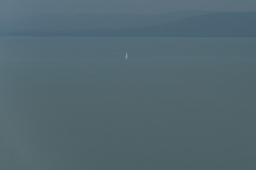 Sailboat on the lake Balaton 
