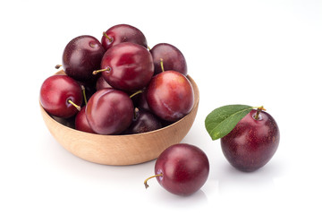 Fototapeta na wymiar Sweet plums in bowl