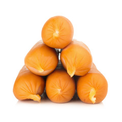 sausages group. pyramid. isolated on white background