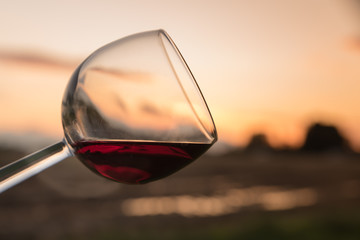 Wine at sunset