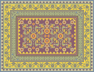 Traditional floral carpet design