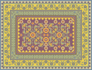Traditional floral carpet design