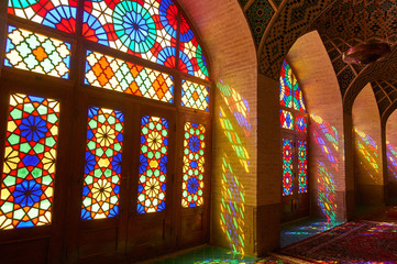 SHiraz, Iran Interior of Nasr al Mulk mosque 2018 May 8