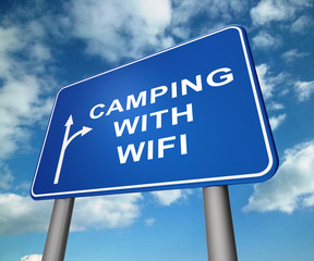 Wifi Camping Internet Access Outside 3d Illustration