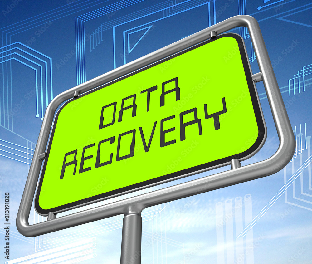 Poster data recovery software bigdata restoring 3d illustration