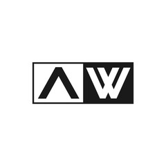 Initial Letter AW Logo Template Design - obrazy, fototapety, plakaty
