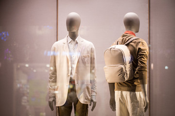 Mannequin in men's clothing in the shop window