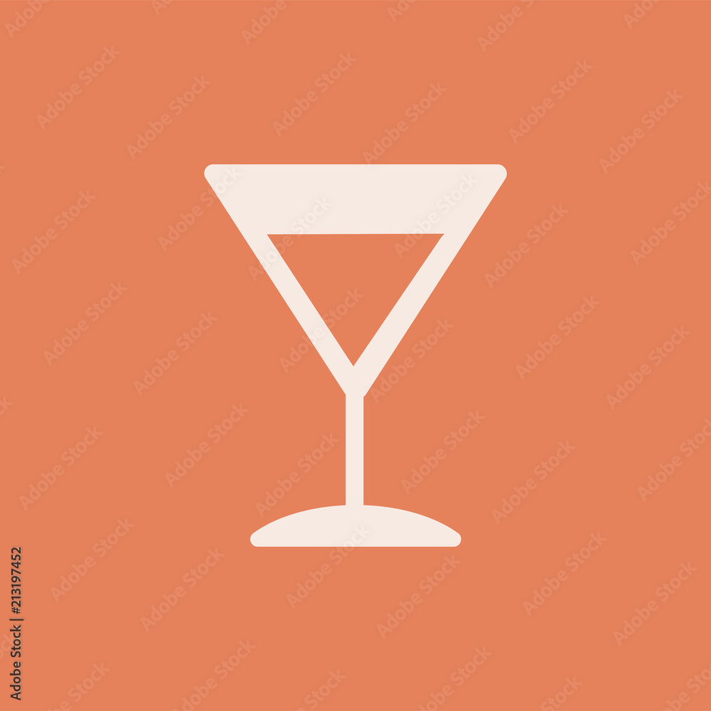 Sticker Martini cocktail glass icon illustration