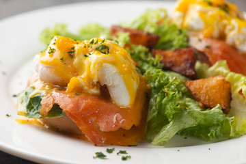  egg  benedictwith salmon and poached egg