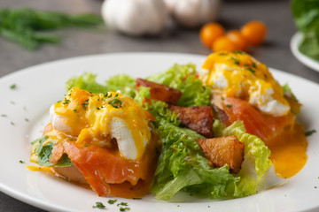  egg  benedictwith salmon and poached egg