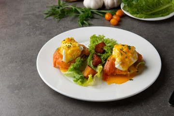  egg  benedictwith salmon and poached egg