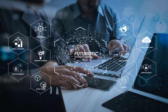 Business team meeting. Photo professional investor working new start up project. Finance task.Digital tablet docking keyboard laptop computer smart phone using, filter film effect