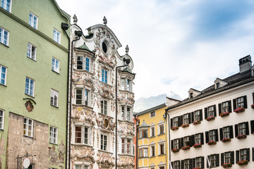 Fototapeta premium Antique building view in Old Town Innsbruck, Austria