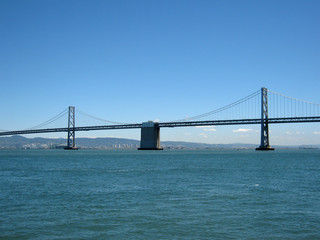 Fototapeta na wymiar San Francisco side of Bay Bridge