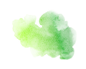 spectrum watercolor splash background isolated on white, for text,tag, logo, design. color like green, emerald, turquoise, lime, neon, light, grass © wrongorright