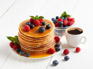 American blueberry pancakes