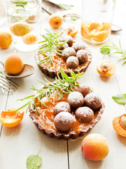 Tarts with apricot jam