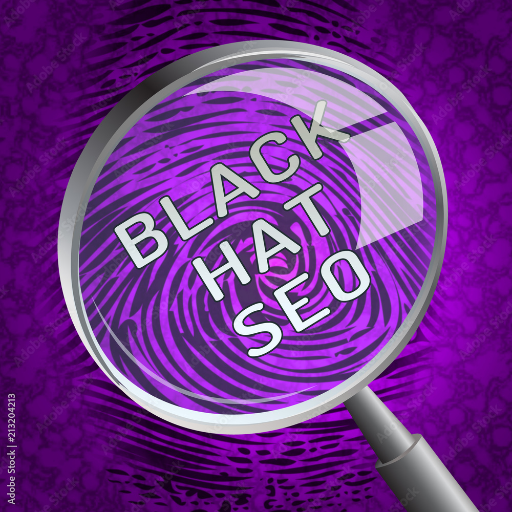 Poster black hat seo website optimization 3d rendering